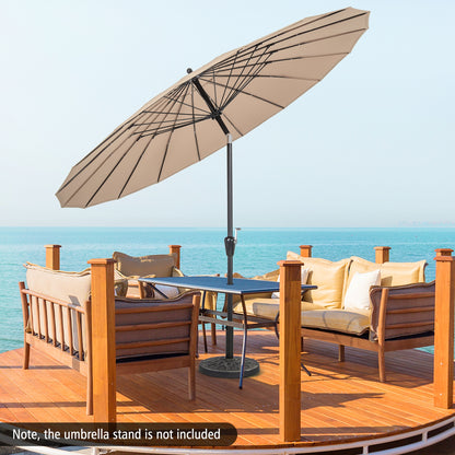 9 Feet Round Patio Umbrella, 18 Fiberglass Ribs, Tan Outdoor Umbrellas at Gallery Canada