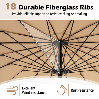 9 Feet Round Patio Umbrella, 18 Fiberglass Ribs, Tan Outdoor Umbrellas at Gallery Canada