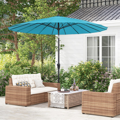 9 Feet Round Patio Umbrella, 18 Fiberglass Ribs, Turquoise Outdoor Umbrellas at Gallery Canada