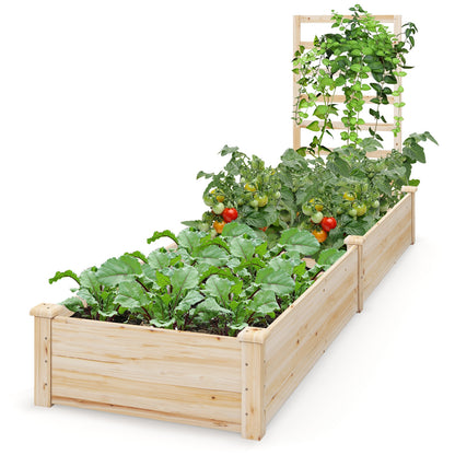 Raised Garden Bed with Planter Box and Trellis, Natural Raised Garden Beds at Gallery Canada