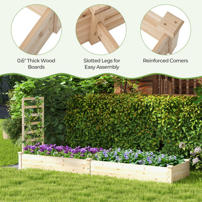 Raised Garden Bed with Planter Box and Trellis, Natural Raised Garden Beds at Gallery Canada