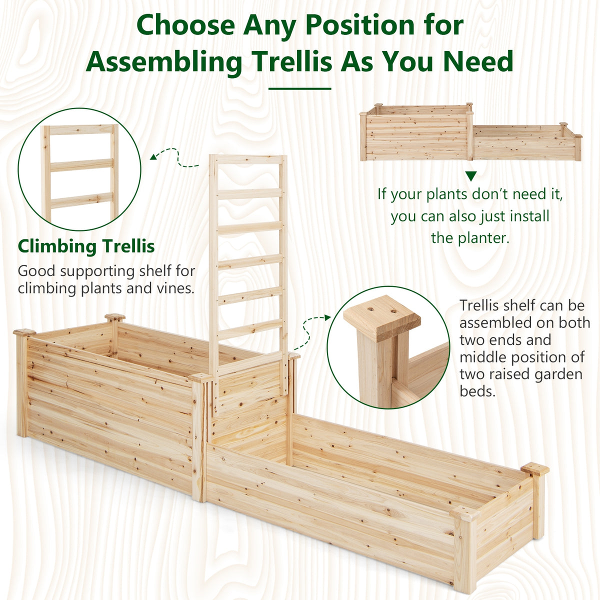 Raised Garden Bed With Trellis, Natural Raised Garden Beds at Gallery Canada