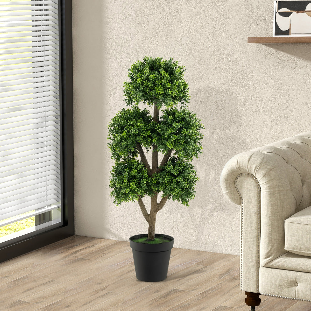 45 Inch Artificial Boxwood Topiary Ball Tree Faux Plants at Gallery Canada