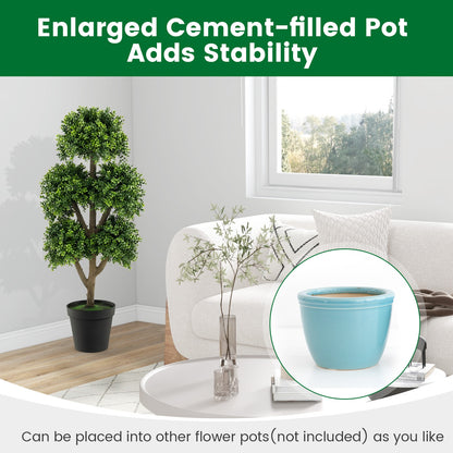 45 Inch Artificial Boxwood Topiary Ball Tree Faux Plants at Gallery Canada