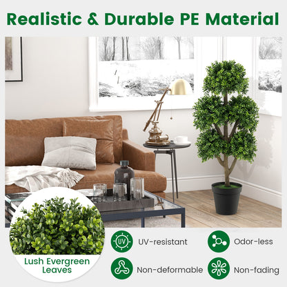 45 Inch Artificial Boxwood Topiary Ball Tree Faux Plants at Gallery Canada