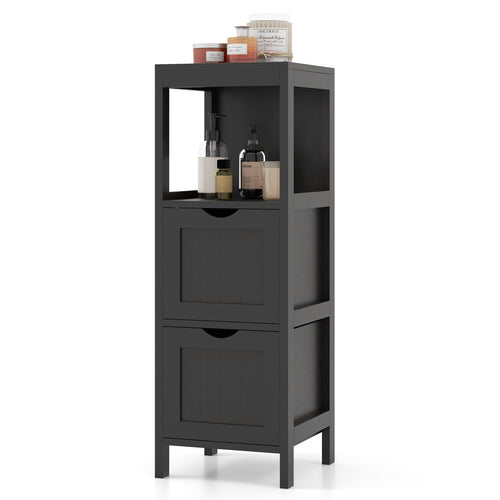 Freestanding Storage Cabinet, 2 Removable Drawers, Black