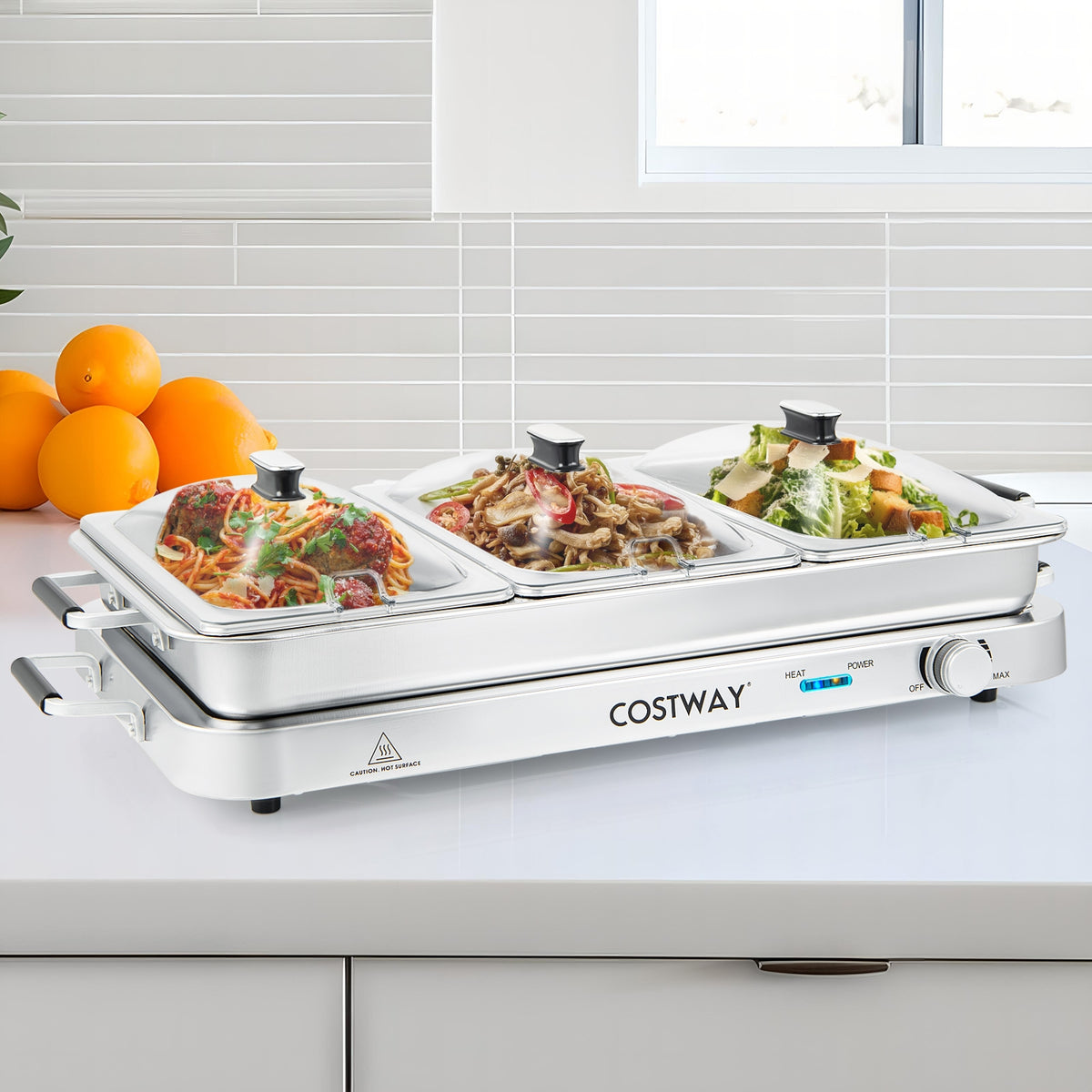 Electric Warming Tray, Temperature Control, Silver Food Warmers & Burners at Gallery Canada
