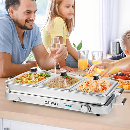 Electric Warming Tray, Temperature Control, Silver Food Warmers & Burners at Gallery Canada