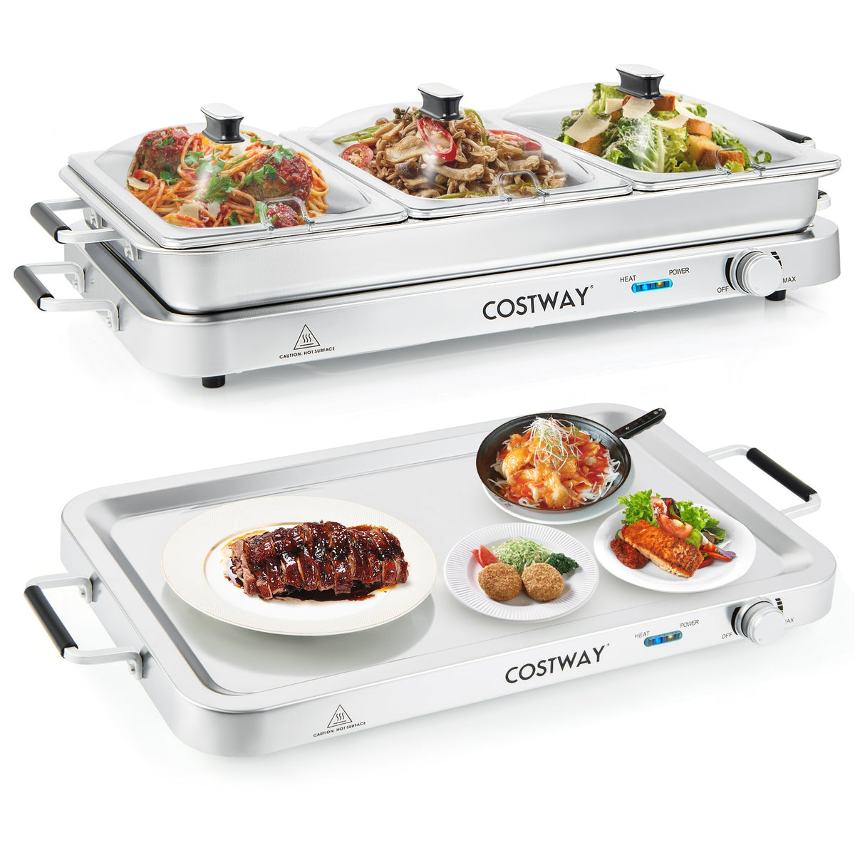 Electric Warming Tray, Temperature Control, Silver Food Warmers & Burners at Gallery Canada