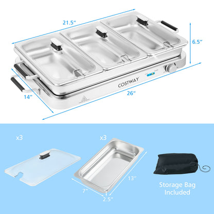 Electric Warming Tray, Temperature Control, Silver Food Warmers & Burners at Gallery Canada