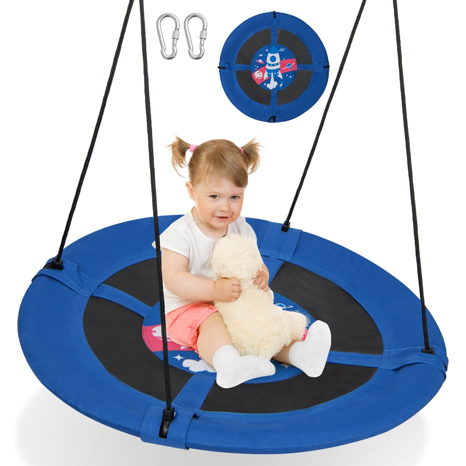 40 Inches Saucer Tree Swing, Adjustable Ropes, 900D Oxford Fabric, Rocket Swing & Playsets at Gallery Canada