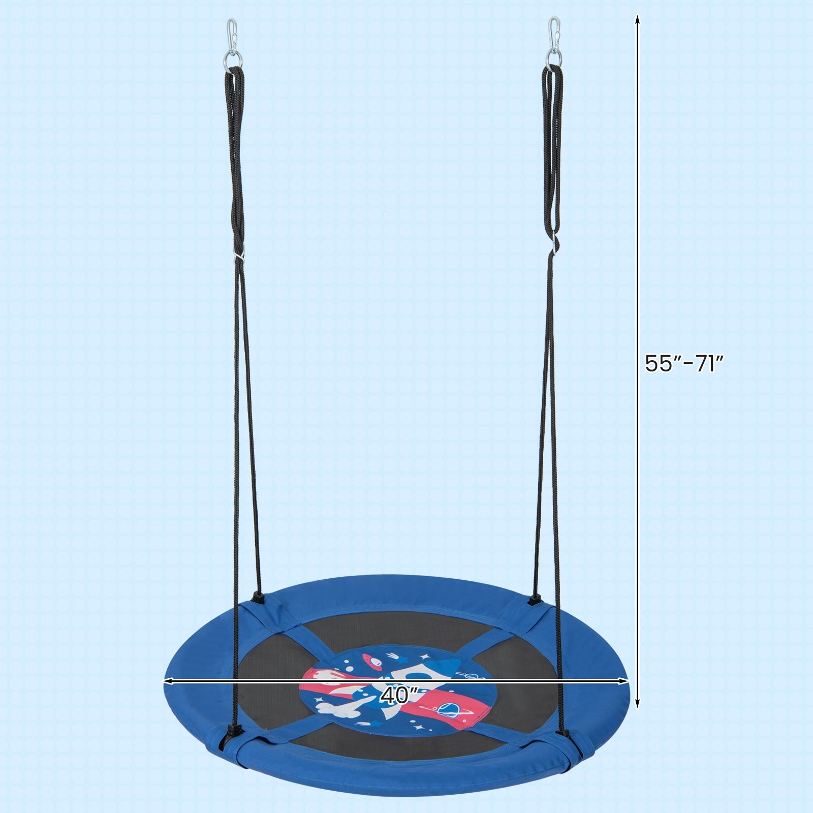 40 Inches Saucer Tree Swing, Adjustable Ropes, 900D Oxford Fabric, Rocket Swing & Playsets at Gallery Canada