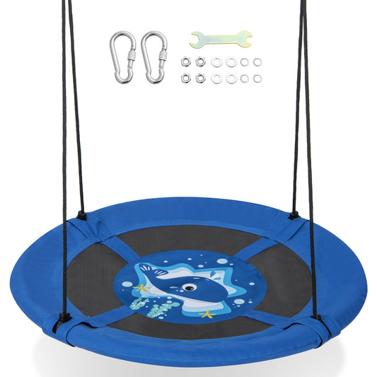 40 Inches Saucer Tree Swing, Adjustable Hanging Ropes, 900D Oxford Fabric, Whale Swing & Playsets Options at Gallery Canada