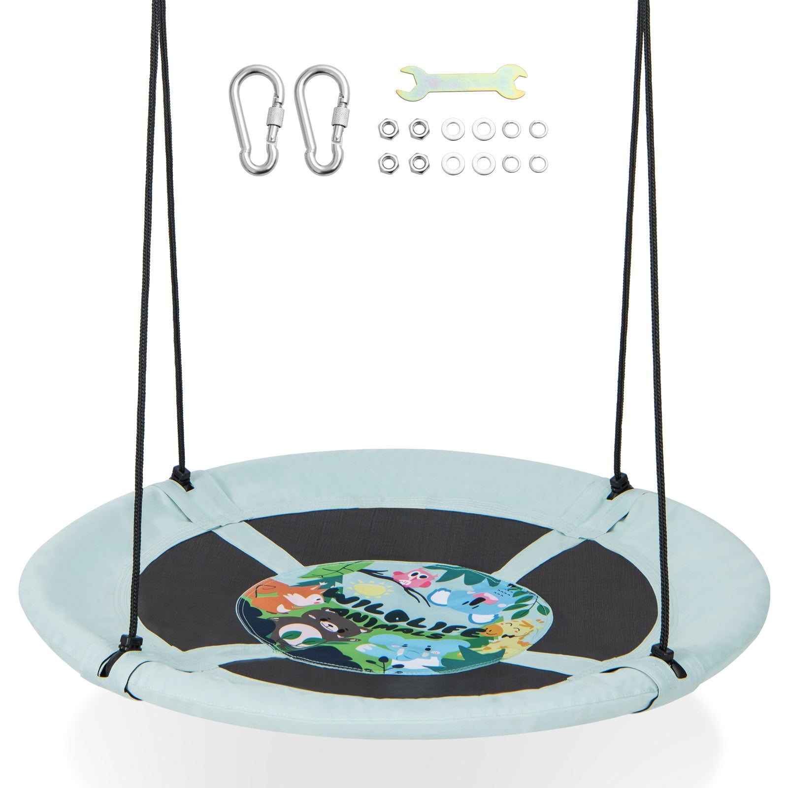 40 Inches Saucer Tree Swing, Adjustable Ropes, 900D Oxford Fabric, Forest Swing & Playsets at Gallery Canada
