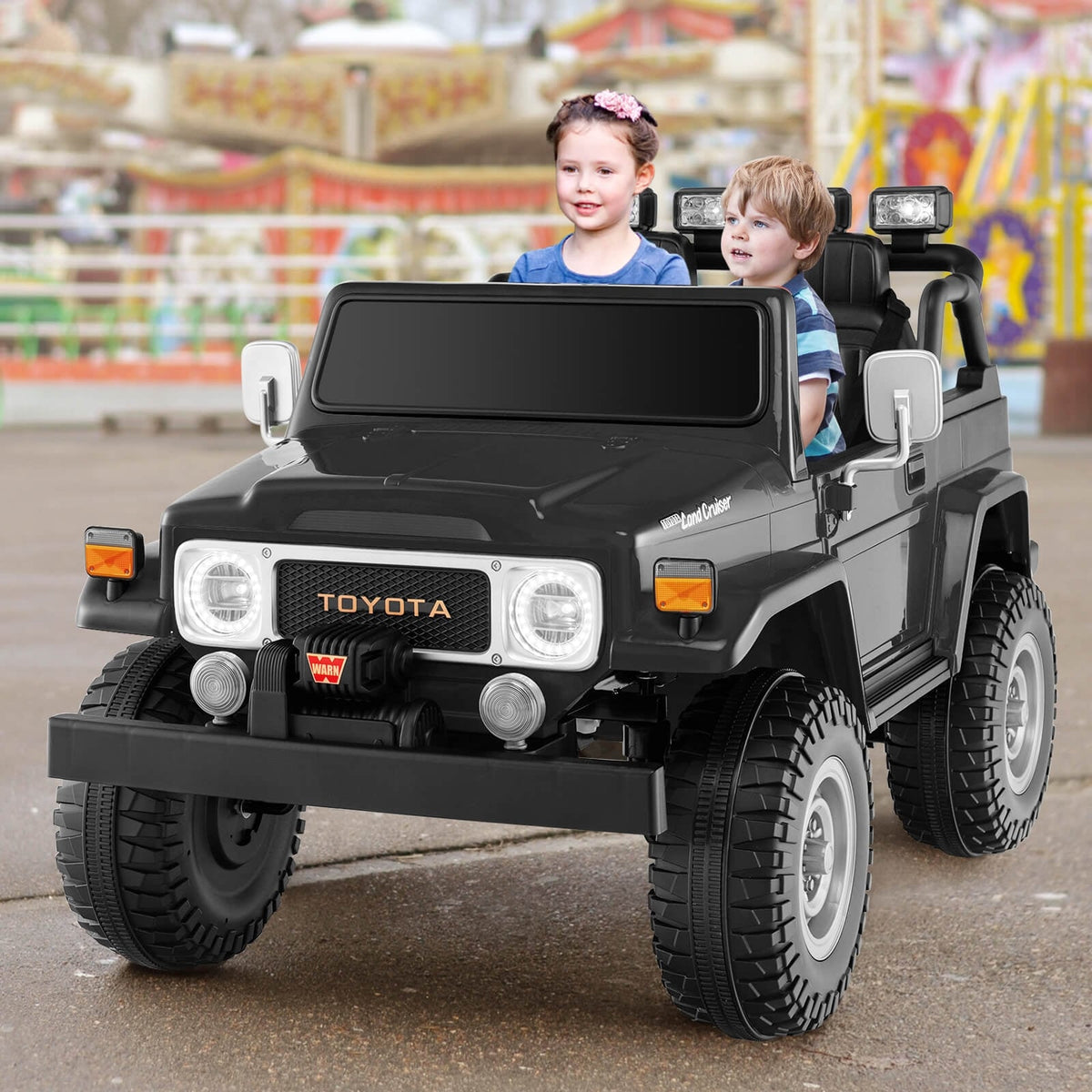 12V 2-Seat Kids Ride On Car, 2.4G Remote Control, Black Powered Ride On Toys at Gallery Canada
