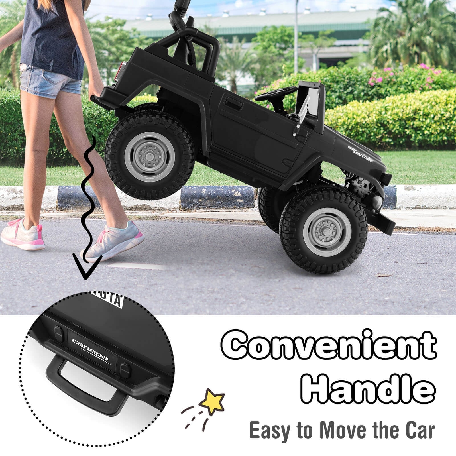 12V 2-Seat Kids Ride On Car, 2.4G Remote Control, Black Powered Ride On Toys at Gallery Canada