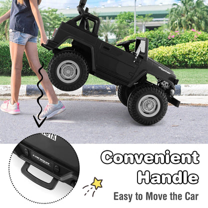 12V 2-Seat Kids Ride On Car, 2.4G Remote Control, Black Powered Ride On Toys at Gallery Canada