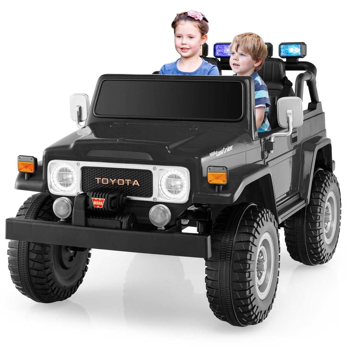 12V 2-Seat Kids Ride On Car, 2.4G Remote Control, Black Powered Ride On Toys at Gallery Canada