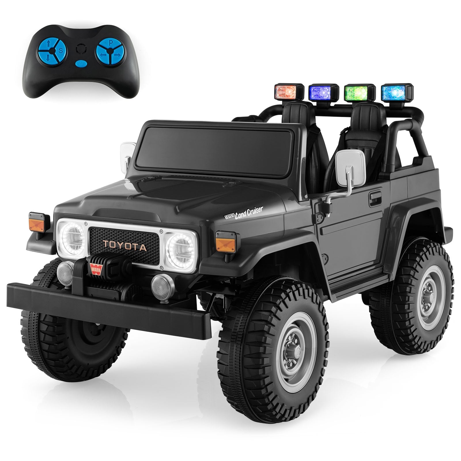 12V 2-Seat Kids Ride On Car, 2.4G Remote Control, Black Powered Ride On Toys at Gallery Canada