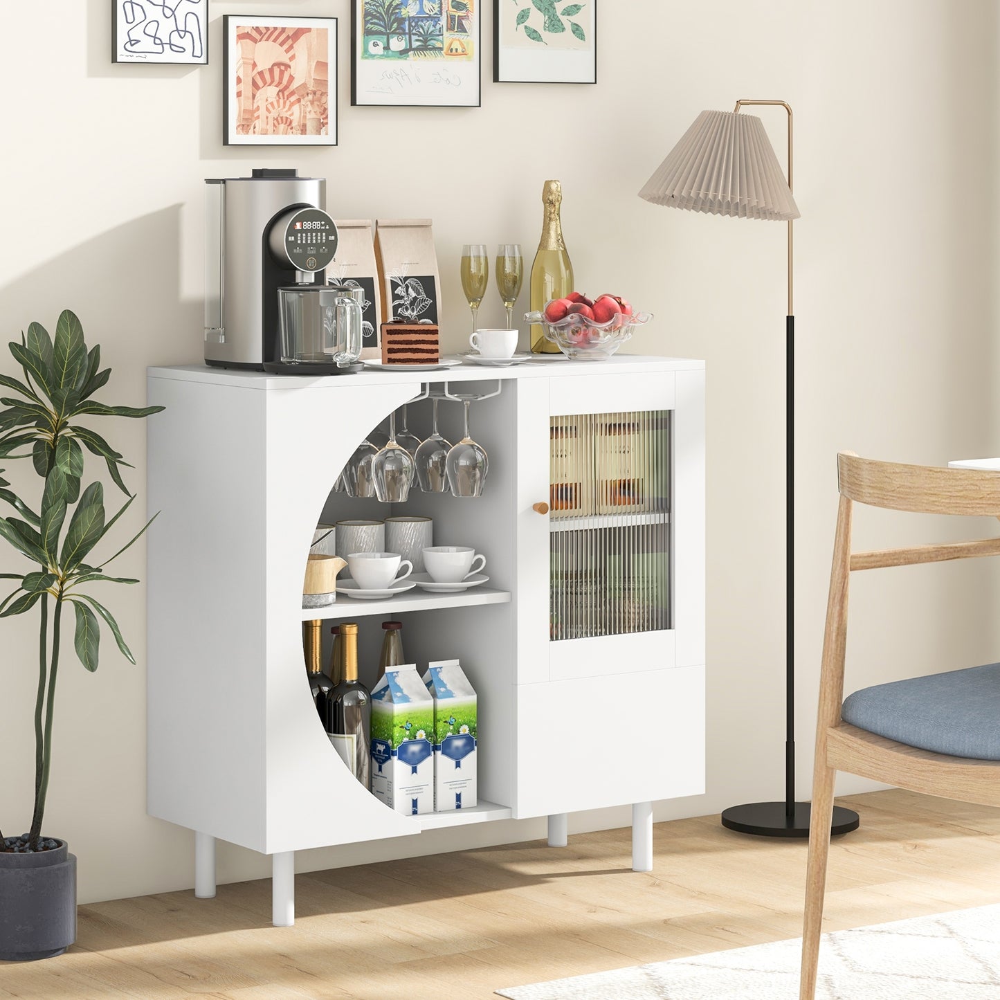 Kitchen Sideboard With Glasses Holder, White Sideboards Cabinets & Buffets at Gallery Canada