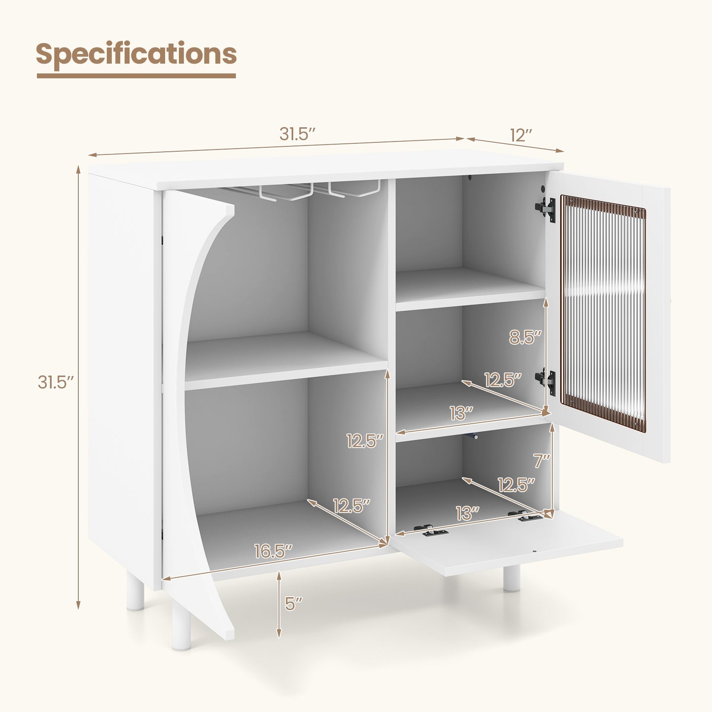 Kitchen Sideboard With Glasses Holder, White Sideboards Cabinets & Buffets at Gallery Canada