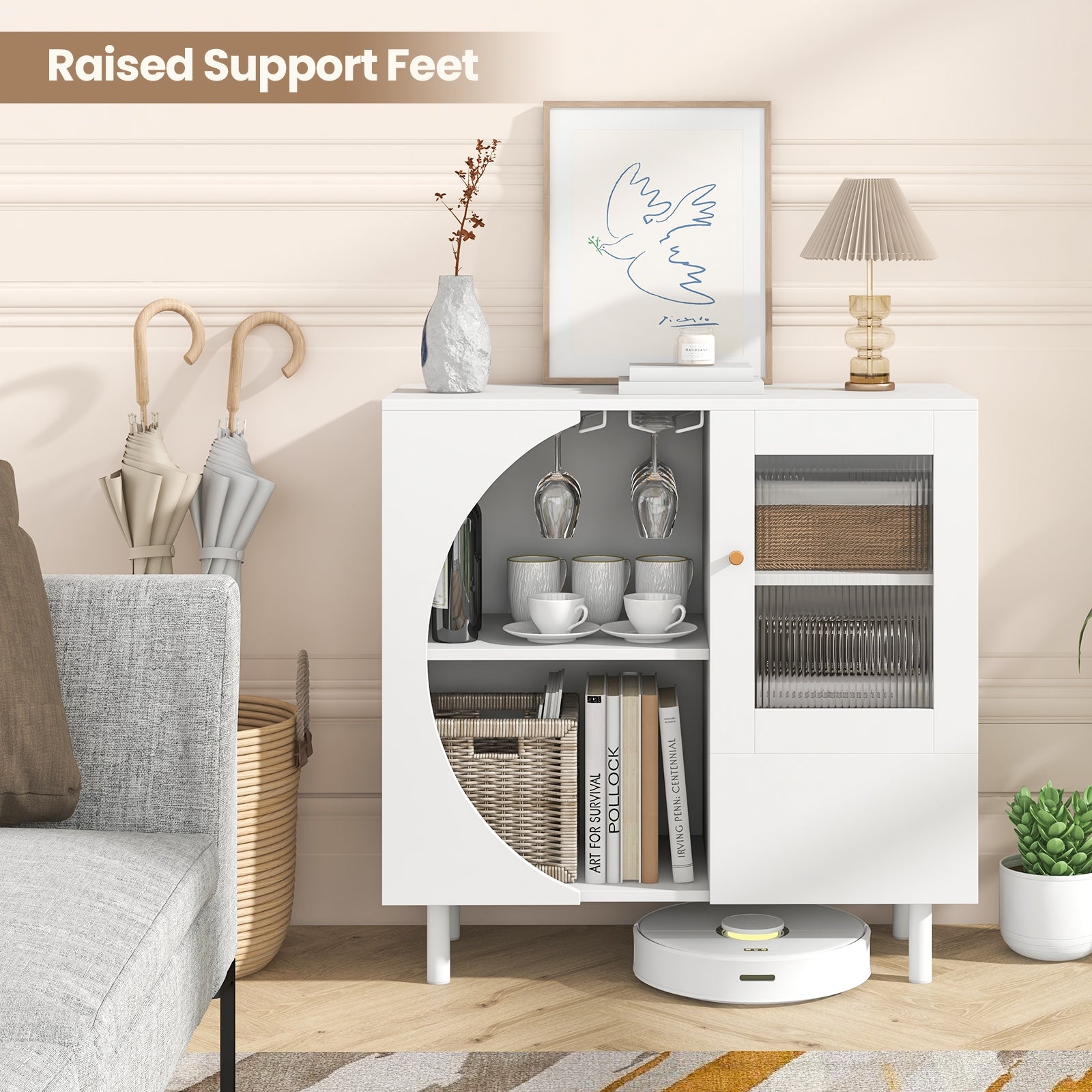 Kitchen Sideboard With Glasses Holder, White Sideboards Cabinets & Buffets at Gallery Canada
