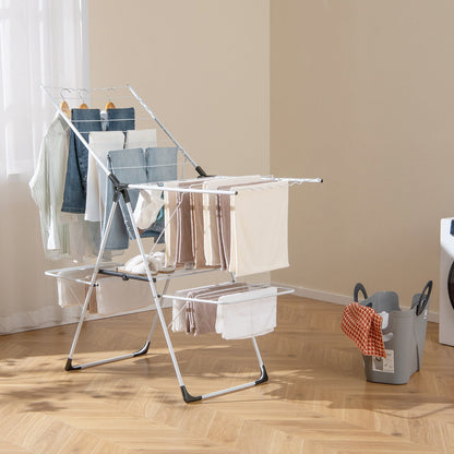 2-Level Laundry Drying Rack, Height Adjustable Wings, White Drying Racks at Gallery Canada