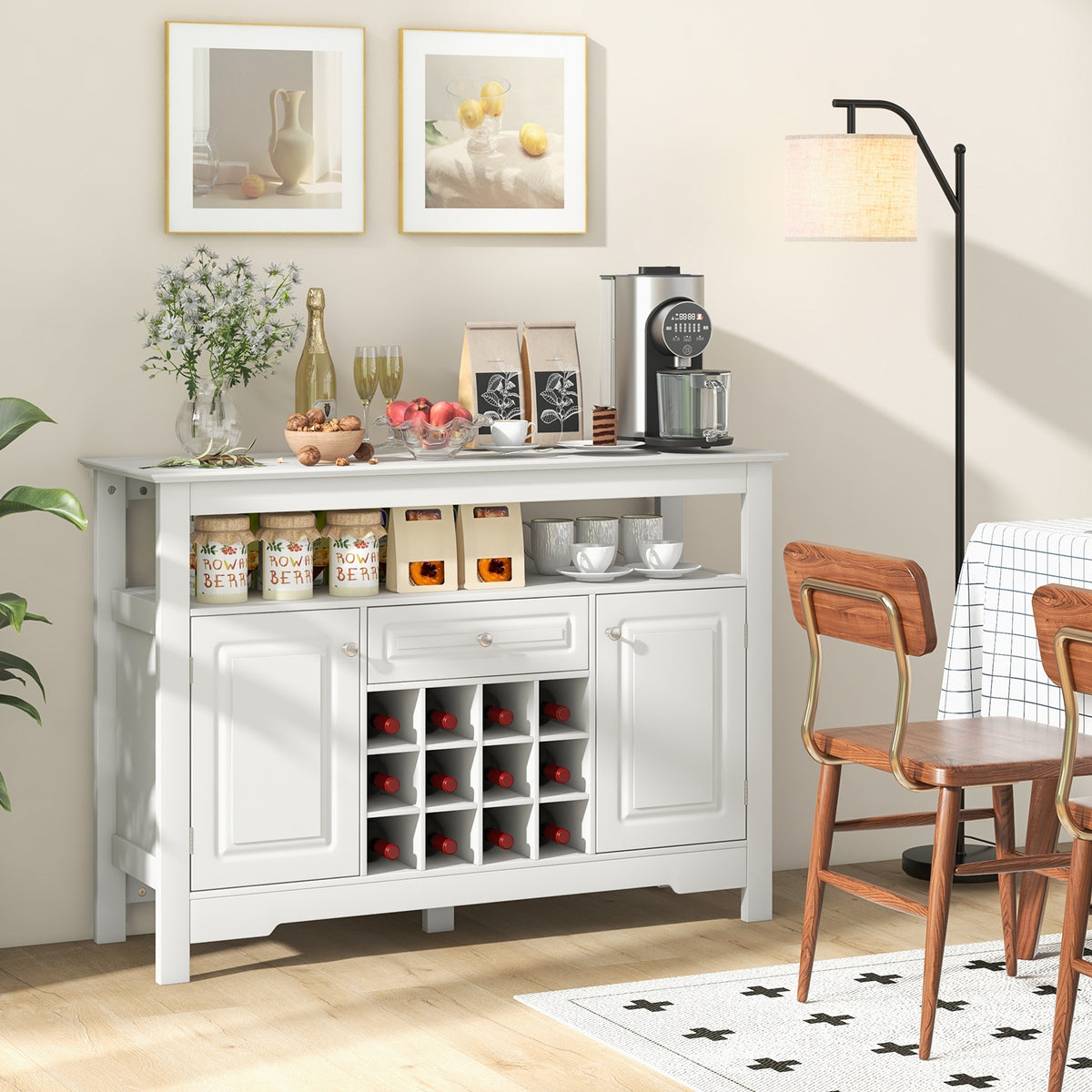 Buffet Sideboard Cabinet With Removable Wine Rack, White Sideboards Cabinets & Buffets at Gallery Canada