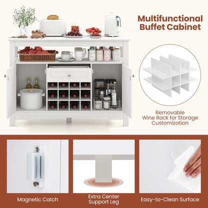 Buffet Sideboard Cabinet With Removable Wine Rack, White Sideboards Cabinets & Buffets at Gallery Canada