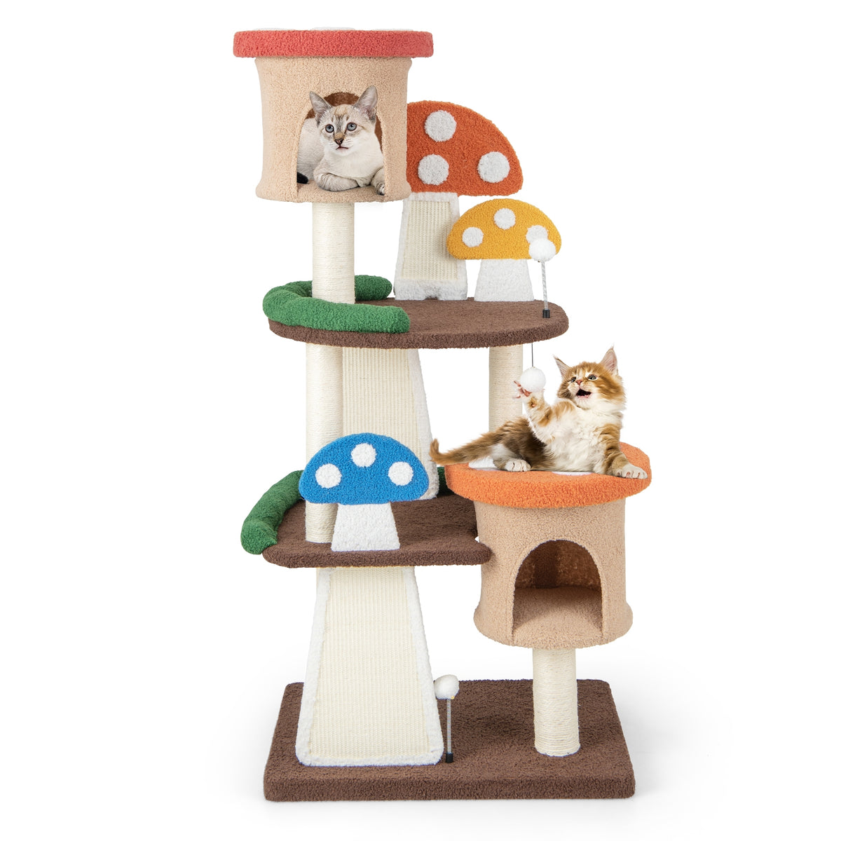 4-In-1 Cat Tree, 2 Condos And Platforms, Multicolor Cat Trees Condos & Scratchers Multicolor at Gallery Canada