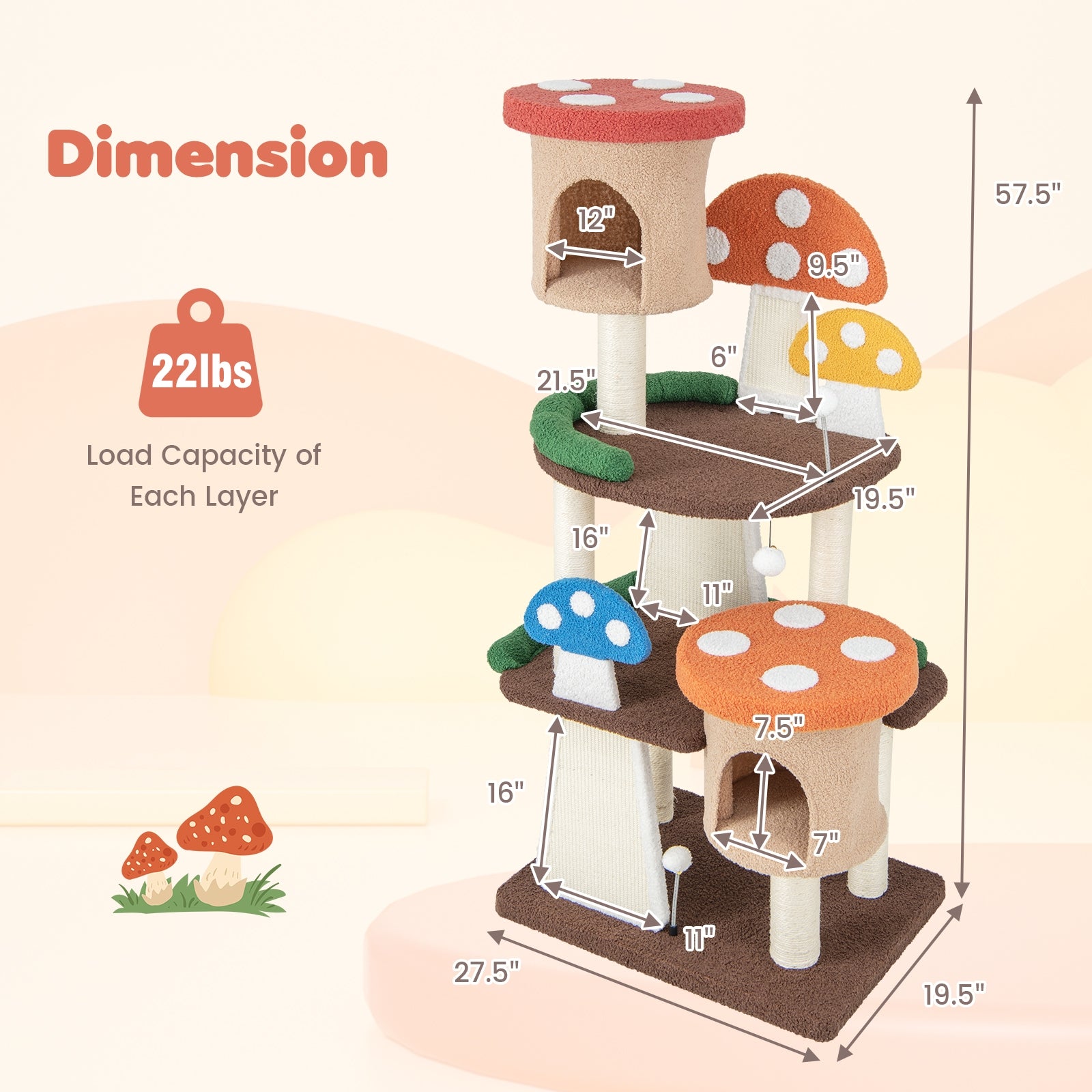 4-In-1 Cat Tree, 2 Condos And Platforms, Multicolor Cat Trees Condos & Scratchers at Gallery Canada