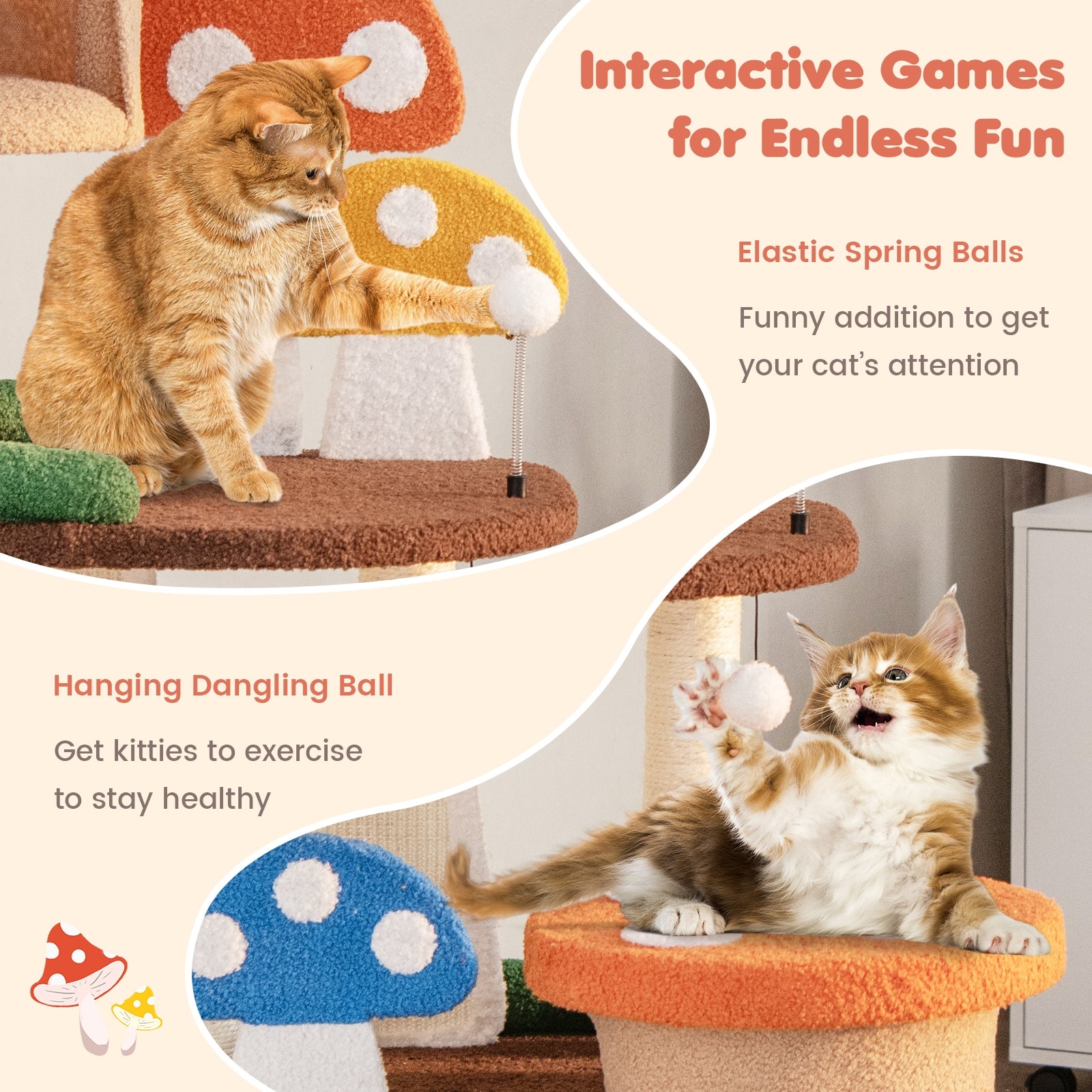4-In-1 Cat Tree, 2 Condos And Platforms, Multicolor Cat Trees Condos & Scratchers at Gallery Canada