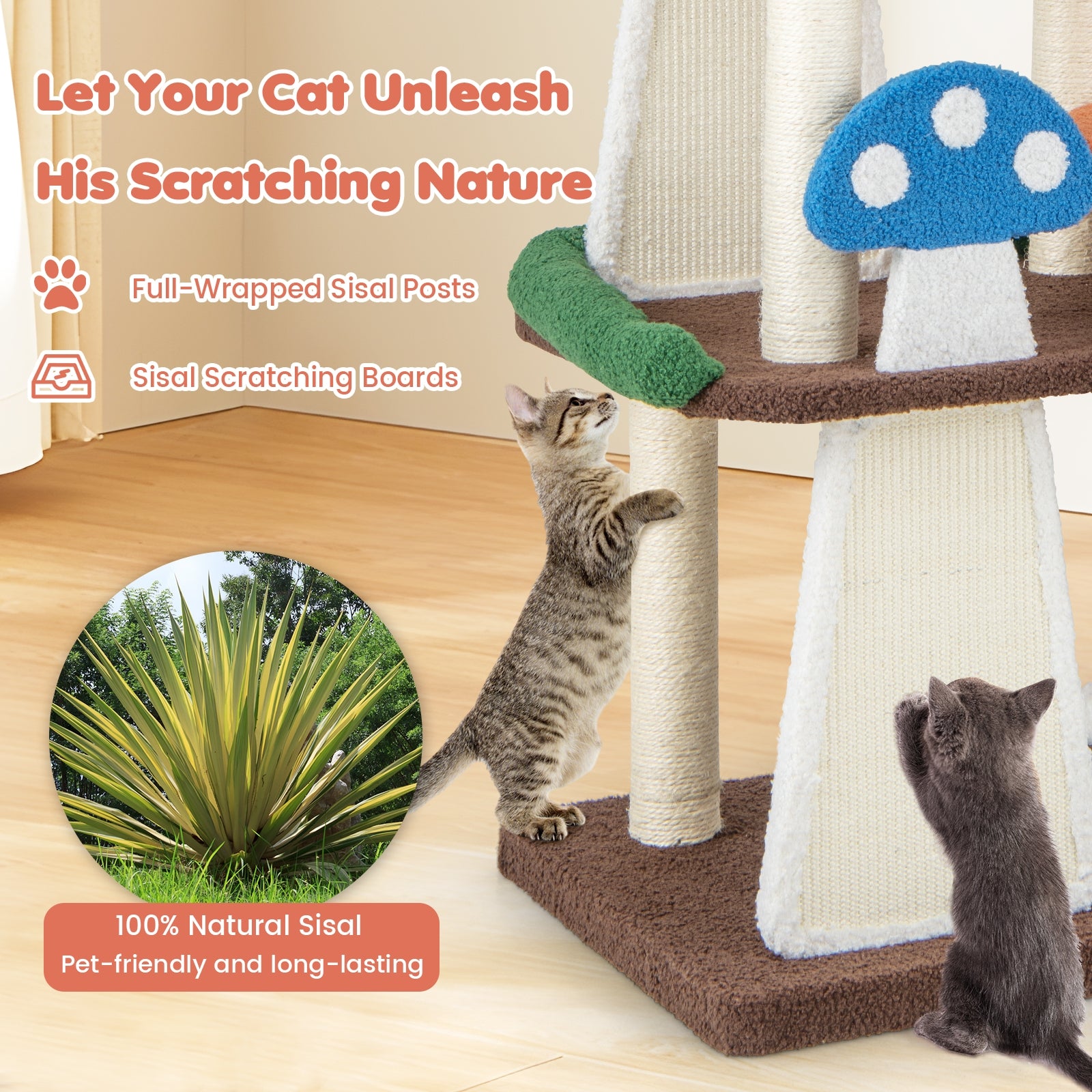 4-In-1 Cat Tree, 2 Condos And Platforms, Multicolor Cat Trees Condos & Scratchers at Gallery Canada