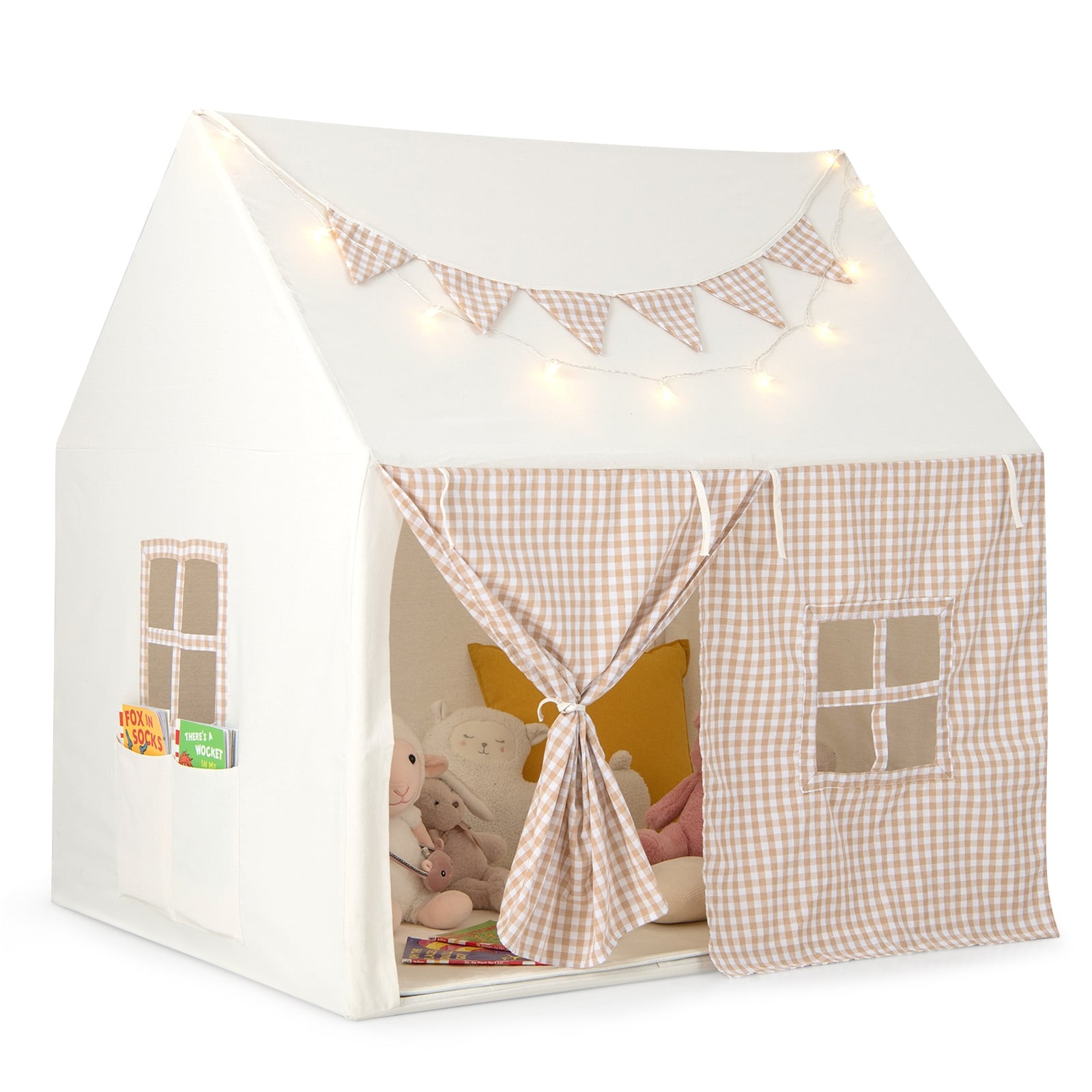 Kids Play Tent, Large, With Padded Mat And 2 Windows, Beige Play Tents & Playhouse Beige at Gallery Canada