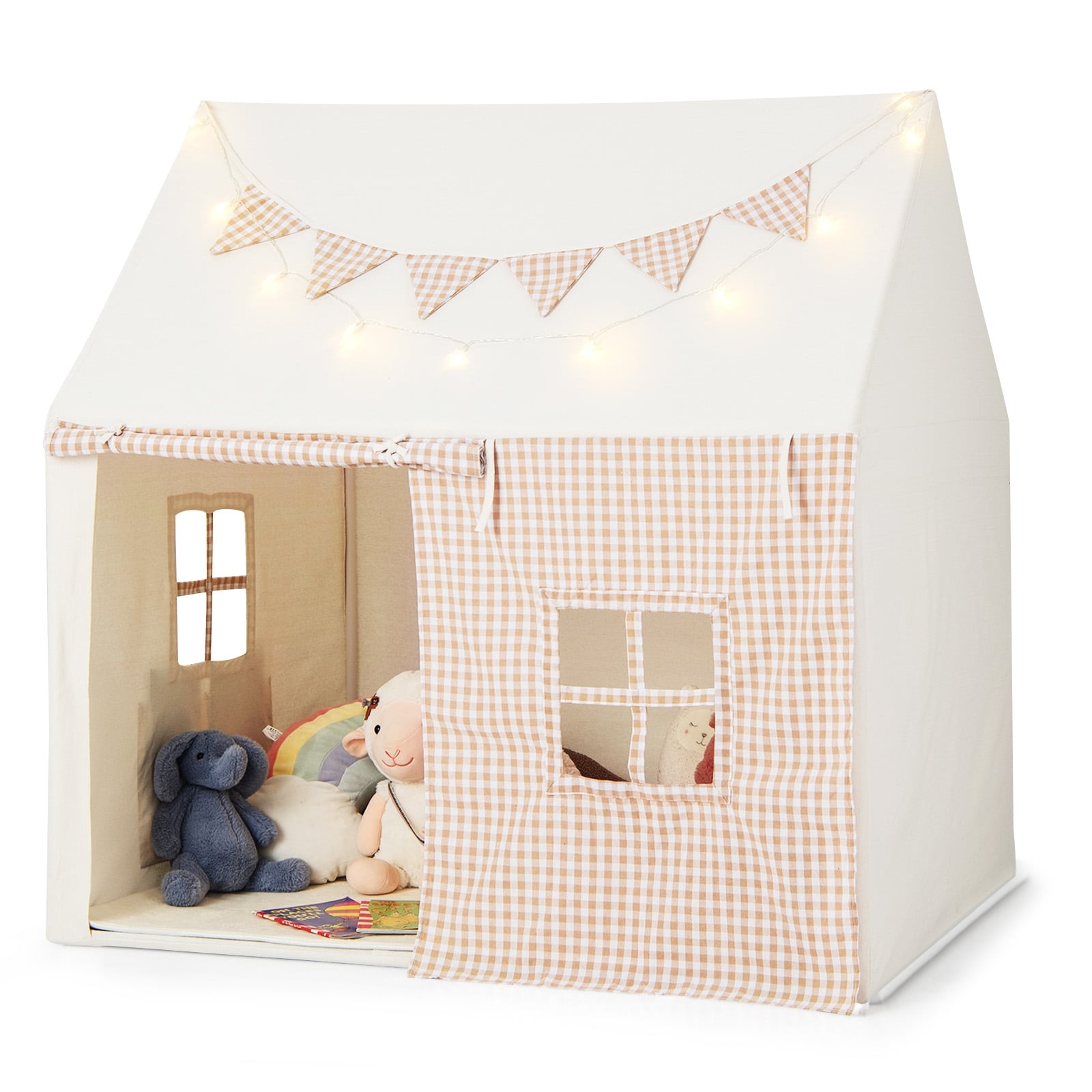 Kids Play Tent, Large, With Padded Mat And 2 Windows, Beige Play Tents & Playhouse at Gallery Canada