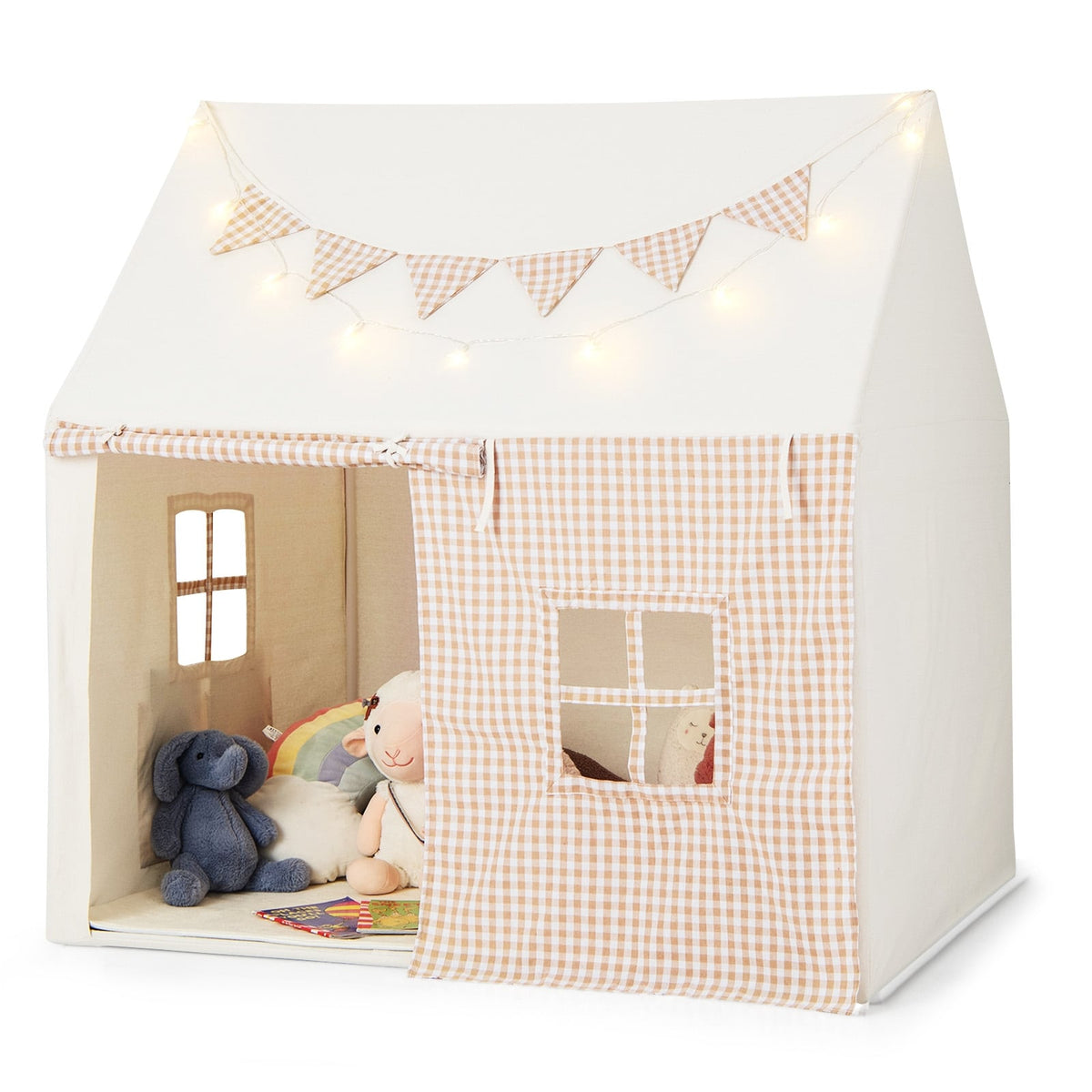 Kids Play Tent, Large, With Padded Mat And 2 Windows, Beige Play Tents & Playhouse at Gallery Canada