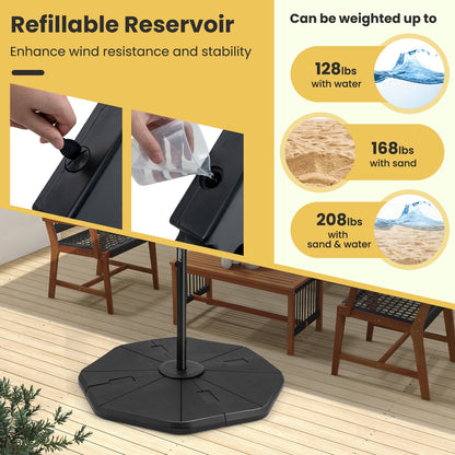 Fillable Umbrella Base Stand, 4-Piece, Black Outdoor Umbrella Bases at Gallery Canada