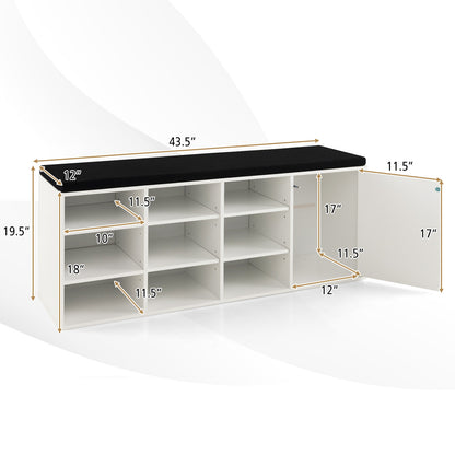 9-Cube Shoe Bench, Adjustable Shelves, Removable Cushion, White Shoe Racks & Storage Benches at Gallery Canada