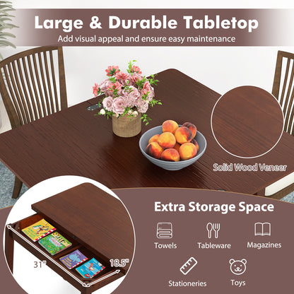 Mid Century Folding Dining Table, Extendable Kitchen Table With Hidden Storage, Brown Dining Tables at Gallery Canada