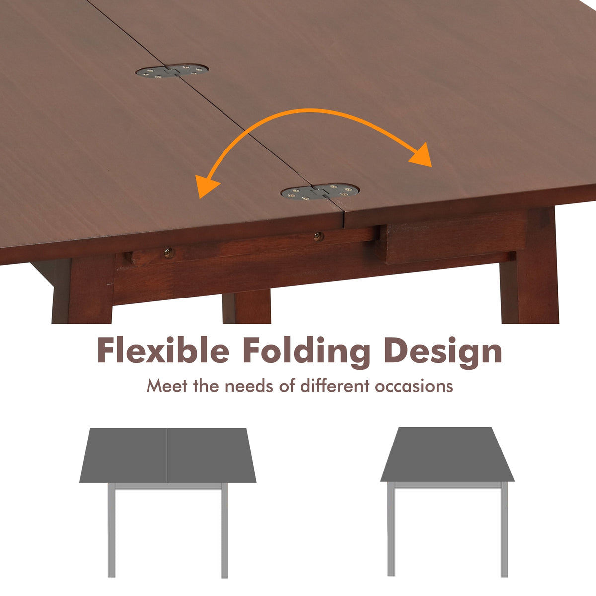 Mid Century Folding Dining Table, Extendable Kitchen Table With Hidden Storage, Brown Dining Tables at Gallery Canada