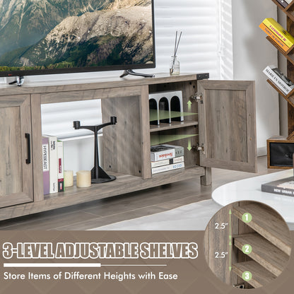 Electric Fireplace TV Stand, Storage Cabinets, For 70 Inch TVs, Natural Entertainment Centers & TV Stands at Gallery Canada