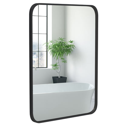 24 x 32 Inch Rectangle Mirror, Wall Mounted Minimalist, Black Wall Mirrors at Gallery Canada