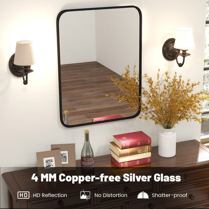 24 x 32 Inch Rectangle Mirror, Wall Mounted Minimalist, Black Wall Mirrors at Gallery Canada