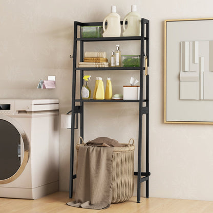 3-Tier Over The Toilet Storage Shelf, Adjustable Bottom Bar, Black Bathroom Etagere at Gallery Canada