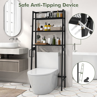 3-Tier Over The Toilet Storage Shelf, Adjustable Bottom Bar, Black Bathroom Etagere at Gallery Canada