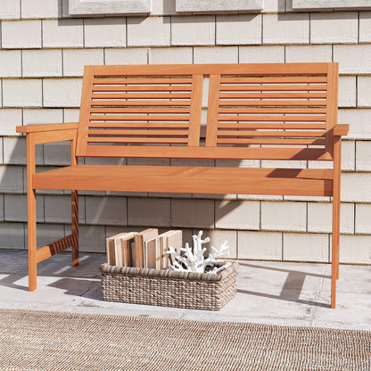 Outdoor Wooden Bench, 2-Person Patio Bench, Natural Outdoor Benches at Gallery Canada