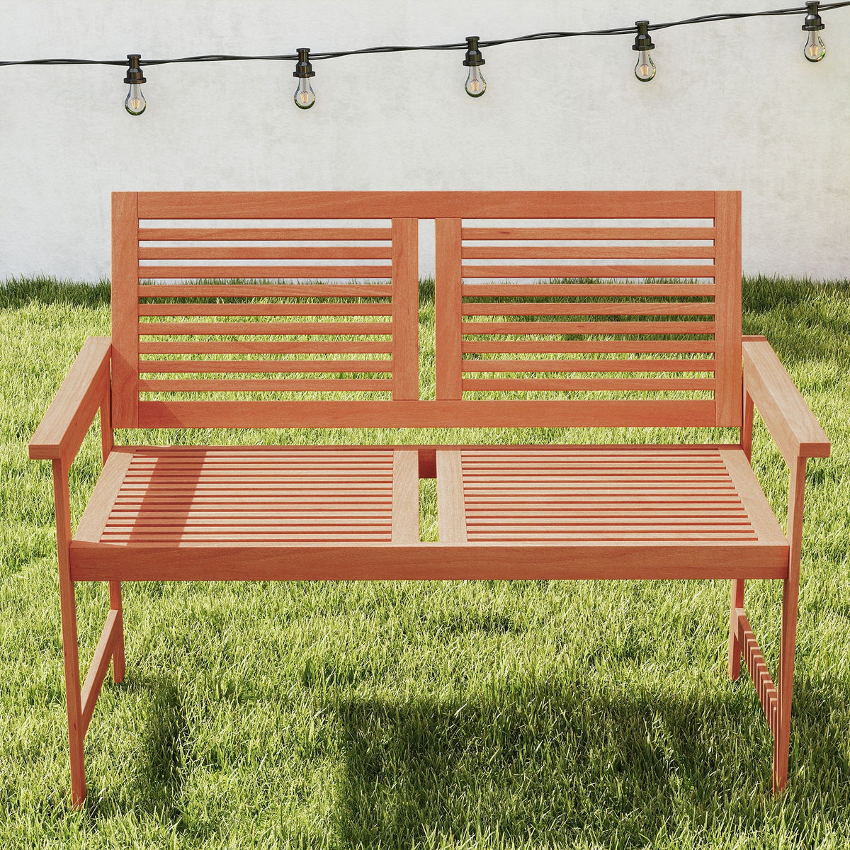 Outdoor Wooden Bench, 2-Person Patio Bench, Natural Outdoor Benches at Gallery Canada