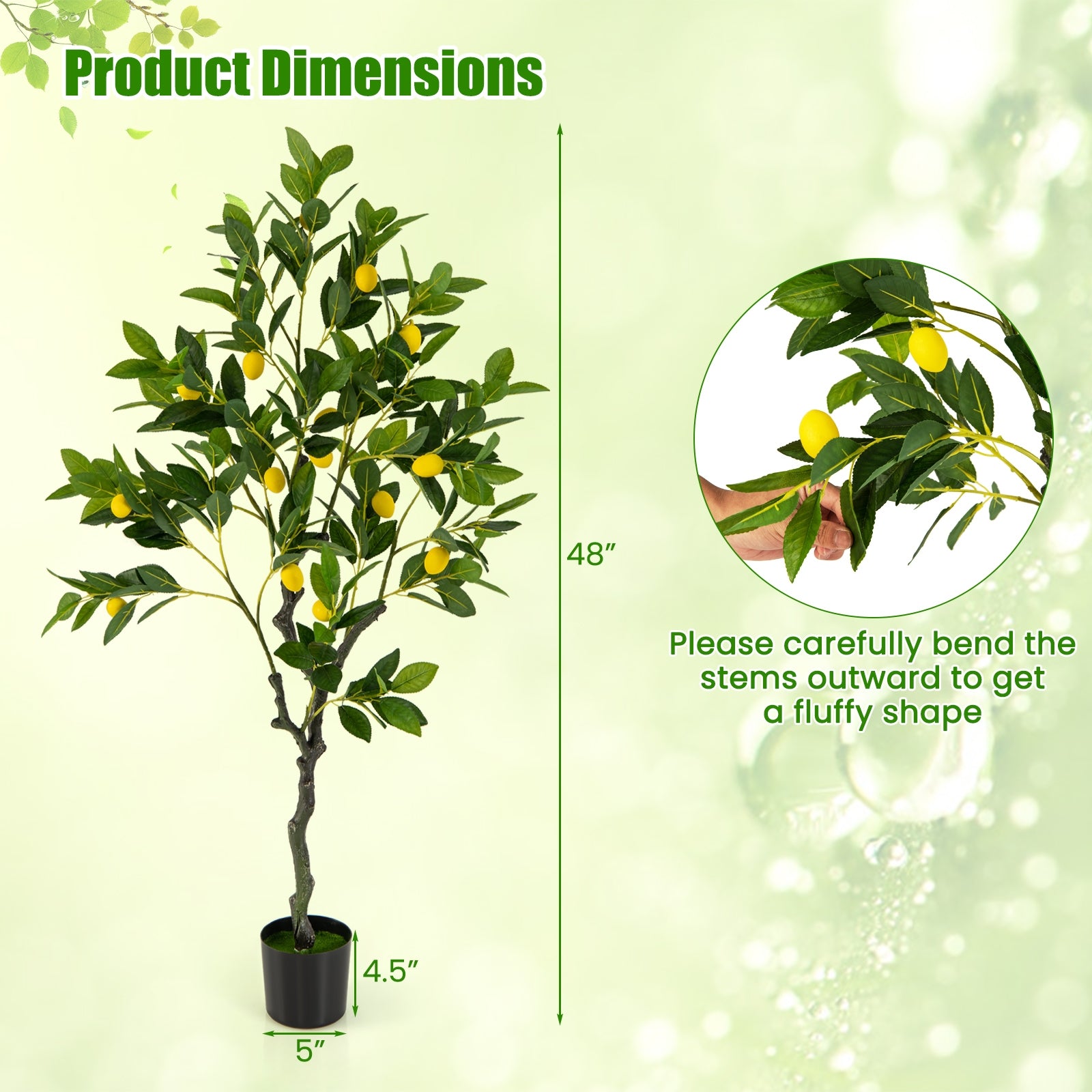Artificial Lemon Tree, 4 ft, With Lemon Fruits Faux Plants at Gallery Canada