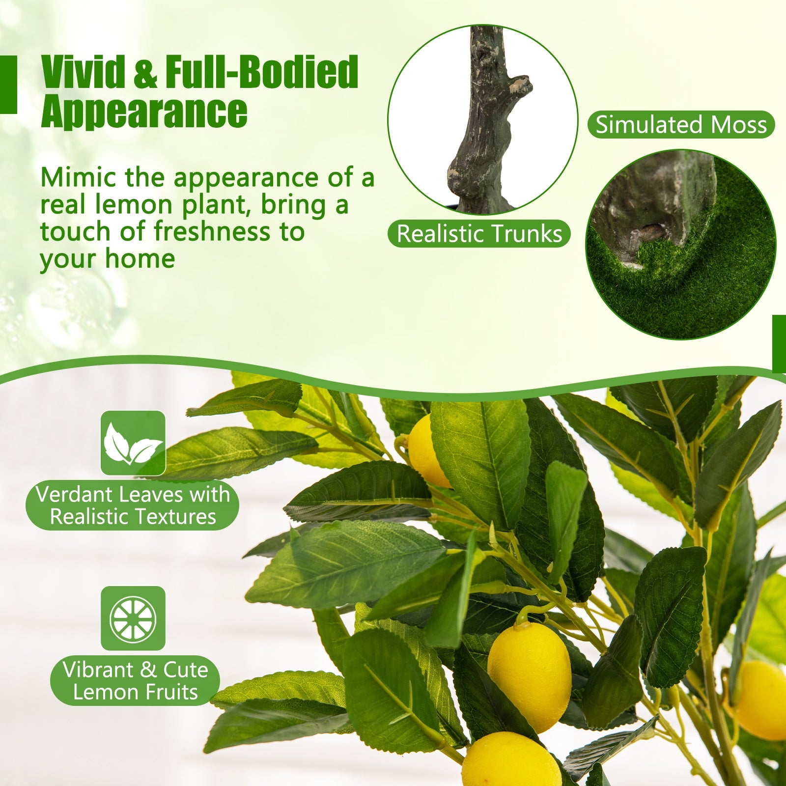 Artificial Lemon Tree, 4 ft, With Lemon Fruits Faux Plants at Gallery Canada