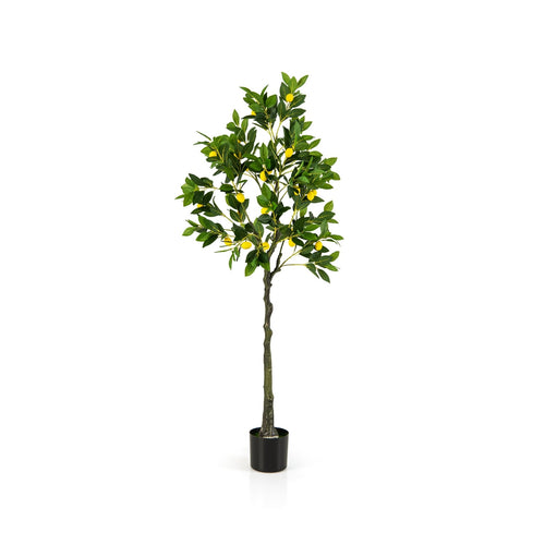 Artificial Lemon Tree, 5.2 ft, Fake Plant With Lemon Fruits